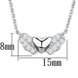 3W451 - Rhodium Brass Necklace with AAA Grade CZ in Clear - Alamode - Flyclothing LLC