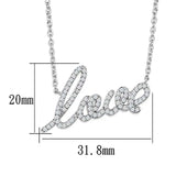 3W453 - Rhodium Brass Necklace with AAA Grade CZ in Clear - Alamode - Flyclothing LLC