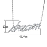 3W455 - Rhodium Brass Necklace with AAA Grade CZ in Clear - Alamode - Flyclothing LLC