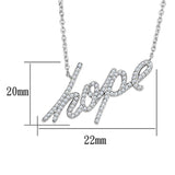 3W456 - Rhodium Brass Necklace with AAA Grade CZ in Clear - Alamode - Flyclothing LLC