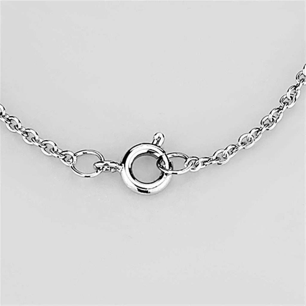 3W456 - Rhodium Brass Necklace with AAA Grade CZ in Clear - Alamode - Flyclothing LLC