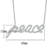 3W457 - Rhodium Brass Necklace with AAA Grade CZ in Clear - Alamode - Flyclothing LLC