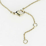 3W459 - Gold+Rhodium Brass Necklace with AAA Grade CZ in Clear - Alamode - Flyclothing LLC