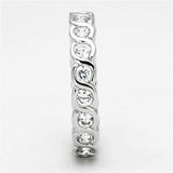 3W462 - Rhodium Brass Ring with AAA Grade CZ in Clear - Alamode - Flyclothing LLC