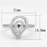 3W463 - Rhodium Brass Ring with AAA Grade CZ in Clear - Alamode - Flyclothing LLC