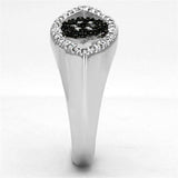 3W470 - Rhodium + Ruthenium Brass Ring with AAA Grade CZ in Black Diamond - Alamode - Flyclothing LLC