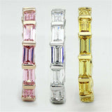 3W473 - Tricolor Brass Ring with AAA Grade CZ in Multi Color - Alamode - Flyclothing LLC