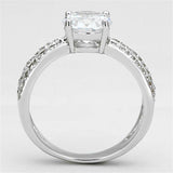 3W478 - Rhodium Brass Ring with AAA Grade CZ in Clear - Alamode - Flyclothing LLC