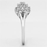 3W479 - Rhodium Brass Ring with AAA Grade CZ in Clear - Alamode - Flyclothing LLC