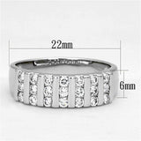 3W488 - Rhodium Brass Ring with AAA Grade CZ in Clear - Alamode - Flyclothing LLC