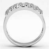 3W488 - Rhodium Brass Ring with AAA Grade CZ in Clear - Alamode - Flyclothing LLC