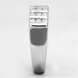 3W488 - Rhodium Brass Ring with AAA Grade CZ in Clear - Alamode - Flyclothing LLC