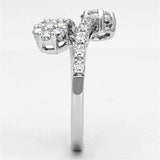 3W490 - Rhodium Brass Ring with AAA Grade CZ in Clear - Alamode - Flyclothing LLC
