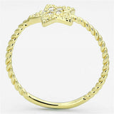 3W500 - Gold Brass Ring with AAA Grade CZ in Clear - Alamode - Flyclothing LLC