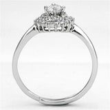 3W501 - Rhodium Brass Ring with AAA Grade CZ in Clear - Alamode - Flyclothing LLC