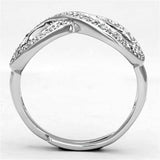 3W503 - Rhodium Brass Ring with AAA Grade CZ in Clear - Alamode - Flyclothing LLC