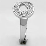3W503 - Rhodium Brass Ring with AAA Grade CZ in Clear - Alamode - Flyclothing LLC