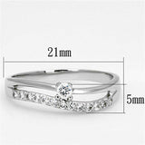 3W505 - Rhodium Brass Ring with AAA Grade CZ in Clear - Alamode - Flyclothing LLC