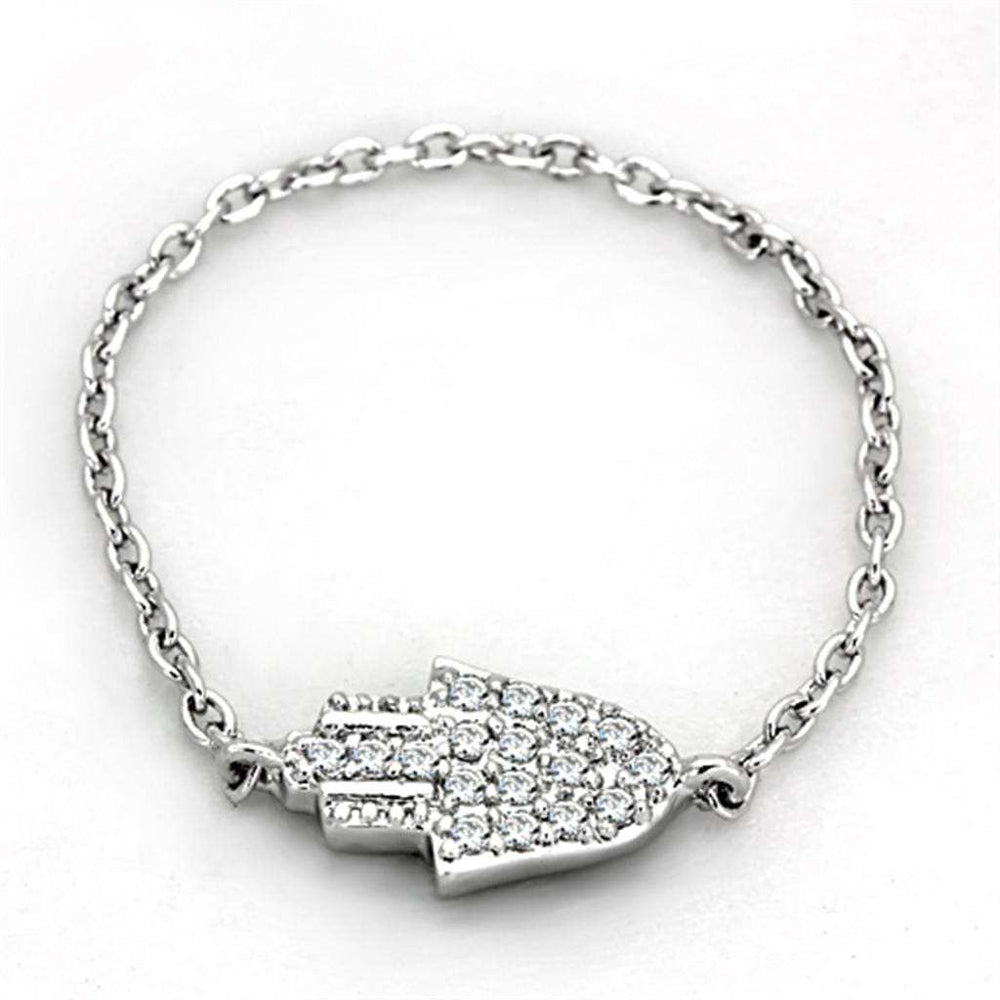 3W515 - Rhodium Brass Ring with AAA Grade CZ in Clear - Alamode - Flyclothing LLC