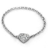 3W518 - Rhodium Brass Ring with AAA Grade CZ in Clear - Alamode - Flyclothing LLC