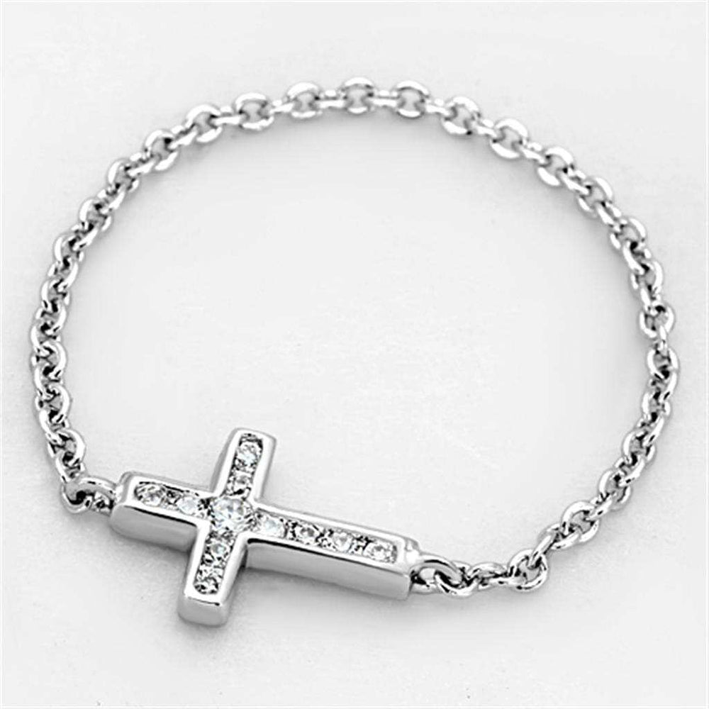 3W519 - Rhodium Brass Ring with AAA Grade CZ in Clear - Alamode - Flyclothing LLC