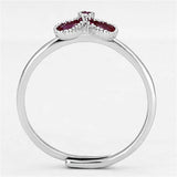 3W521 - Rhodium Brass Ring with Synthetic Corundum in Ruby - Alamode - Flyclothing LLC