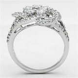 3W523 - Rhodium Brass Ring with AAA Grade CZ in Clear - Alamode - Flyclothing LLC