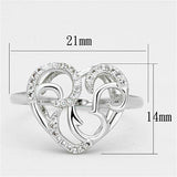 3W524 - Rhodium Brass Ring with AAA Grade CZ in Clear - Alamode - Flyclothing LLC