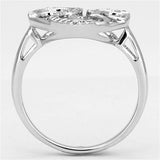 3W524 - Rhodium Brass Ring with AAA Grade CZ in Clear - Alamode - Flyclothing LLC