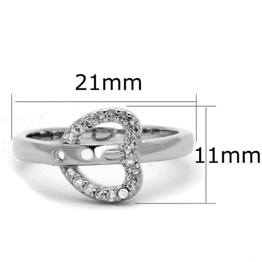 3W573 - Rhodium Brass Ring with AAA Grade CZ in Clear - Alamode - Flyclothing LLC