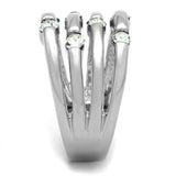 3W581 - Rhodium Brass Ring with Top Grade Crystal in Clear - Alamode - Flyclothing LLC