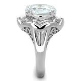 3W589 - Rhodium Brass Ring with AAA Grade CZ in Clear - Alamode - Flyclothing LLC