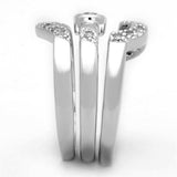 3W591 - Rhodium Brass Ring with AAA Grade CZ in Clear - Alamode - Flyclothing LLC