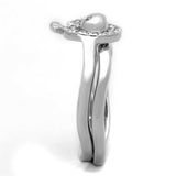 3W594 - Rhodium Brass Ring with AAA Grade CZ in Clear - Alamode - Flyclothing LLC