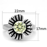 3W598 - Rhodium Brass Ring with AAA Grade CZ in Citrine Yellow - Alamode - Flyclothing LLC