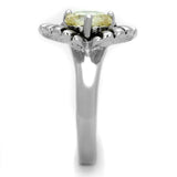3W598 - Rhodium Brass Ring with AAA Grade CZ in Citrine Yellow - Alamode - Flyclothing LLC