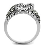 3W608 - Rhodium Brass Ring with Synthetic Marcasite in Black Diamond - Alamode - Flyclothing LLC