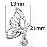 3W618 - Rhodium Brass Earrings with AAA Grade CZ in Clear - Alamode - Flyclothing LLC