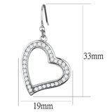 3W628 - Rhodium Brass Earrings with AAA Grade CZ in Clear - Alamode - Flyclothing LLC