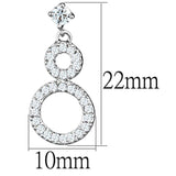 3W639 - Rhodium Brass Earrings with AAA Grade CZ in Clear - Alamode - Flyclothing LLC