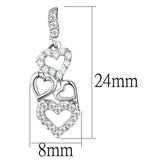 3W640 - Rhodium Brass Earrings with AAA Grade CZ in Clear - Alamode - Flyclothing LLC