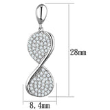 3W663 - Rhodium Brass Earrings with AAA Grade CZ in Clear - Alamode - Flyclothing LLC
