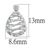 3W664 - Rhodium Brass Earrings with AAA Grade CZ in Clear - Alamode - Flyclothing LLC