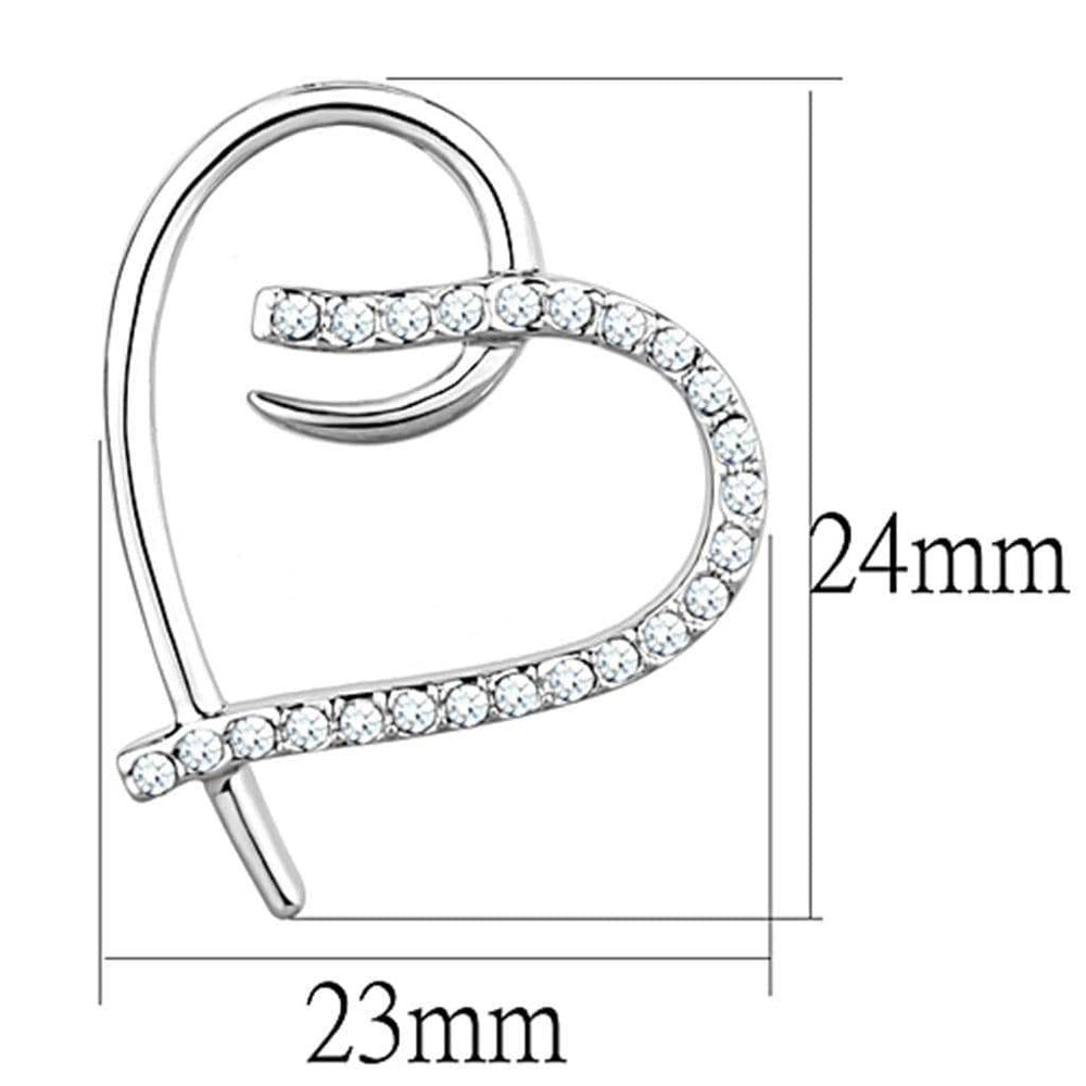 3W708 - Rhodium Brass Earrings with AAA Grade CZ in Clear - Alamode - Flyclothing LLC