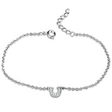 3W710 - Rhodium Brass Bracelet with AAA Grade CZ in Clear - Alamode - Flyclothing LLC