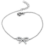 3W712 - Rhodium Brass Bracelet with AAA Grade CZ in Clear - Alamode - Flyclothing LLC