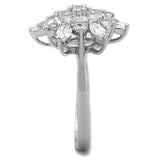 3W725 - Rhodium Brass Ring with AAA Grade CZ in Clear - Alamode - Flyclothing LLC