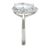 3W750 - Rhodium Brass Ring with AAA Grade CZ in Clear - Alamode - Flyclothing LLC