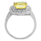 3W760 - Rhodium Brass Ring with AAA Grade CZ in Topaz - Alamode - Flyclothing LLC