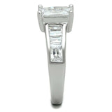 3W769 - Rhodium Brass Ring with AAA Grade CZ in Clear - Alamode - Flyclothing LLC